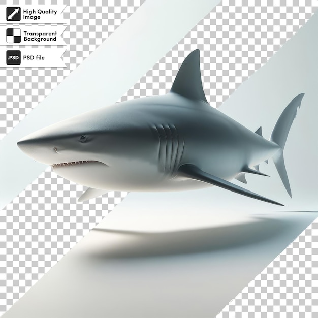 PSD shark on transparent background with editable mask layer