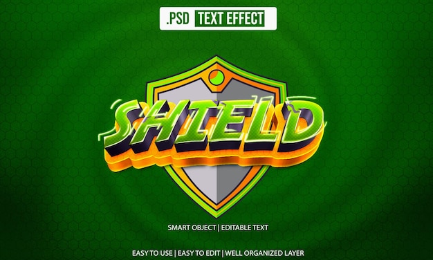 Psd shield editable psd text effect