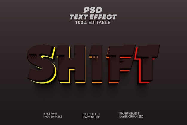 PSD Shift 3D Text Effect Style