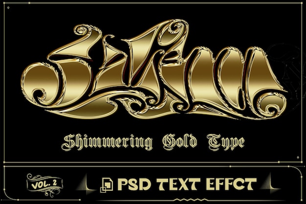 PSD psd shiny gold text effect photoshop