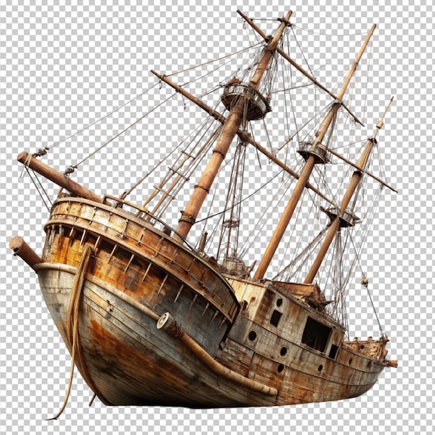 PSD psd of shipwreck on transparent background