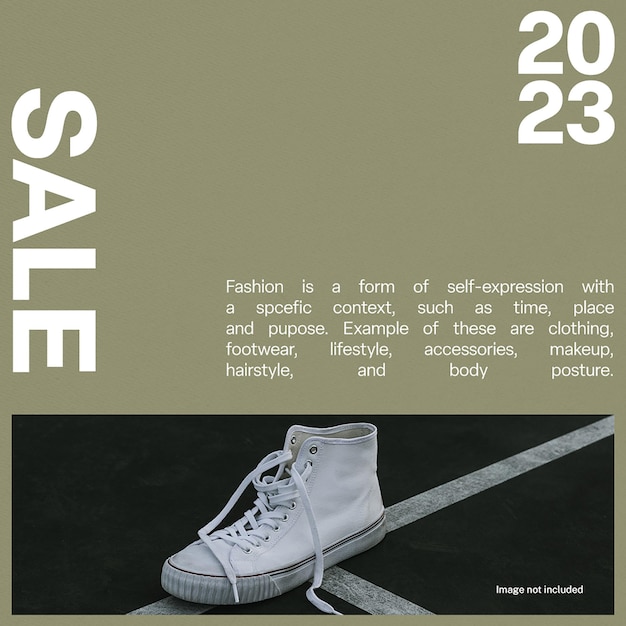 PSD psd shoes sale with dark green background instagram post template