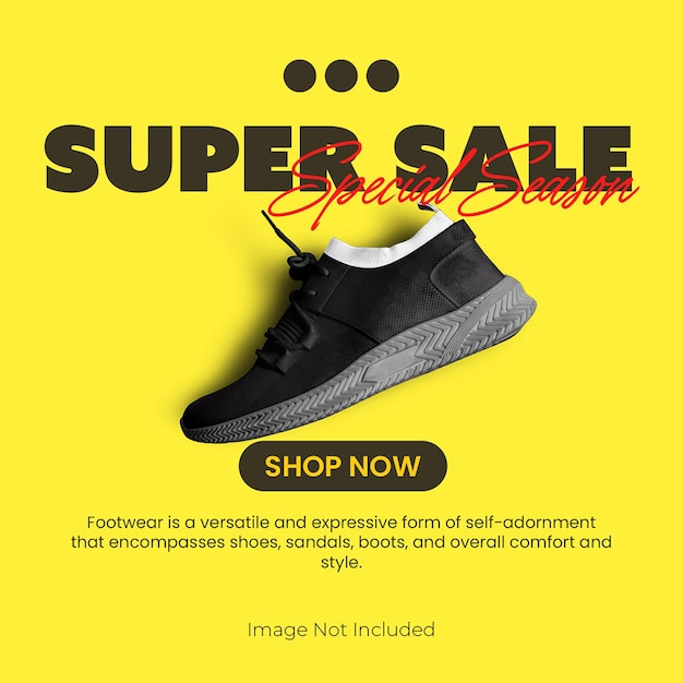 PSD psd shoes super sale instagram post template