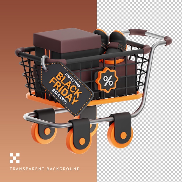 PSD Shopping Trolley 3D Illustration