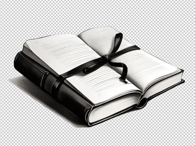 psd of a sketch art of book on transparent background