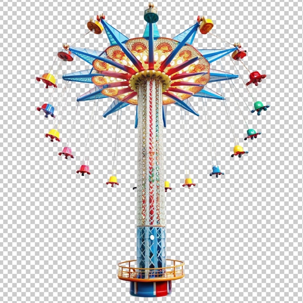 PSD of a sky drop amusementvvparkv equipment on transparent background