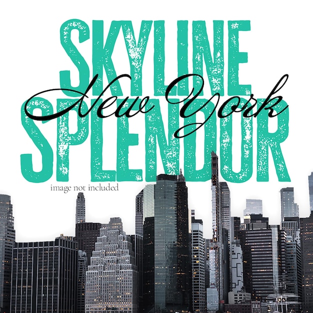 PSD psd skyline splendor new york instagram post template