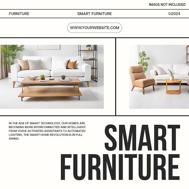 PSD psd smart furniture with white background instagram post template