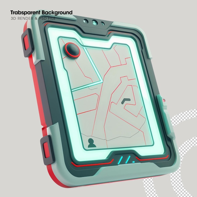 PSD smart GPS map element isolated 3d object