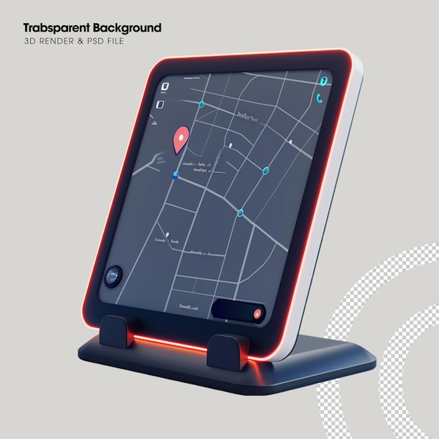 PSD smart GPS map element isolated 3d object