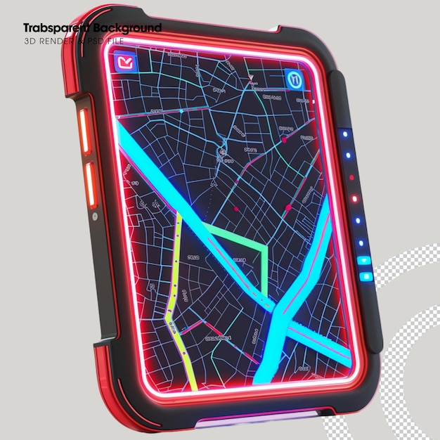 PSD smart GPS map element isolated 3d object