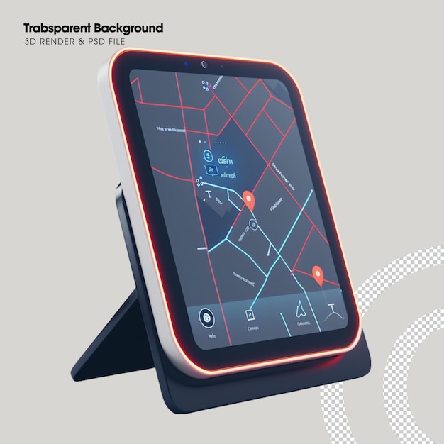 PSD smart GPS map element isolated 3d object