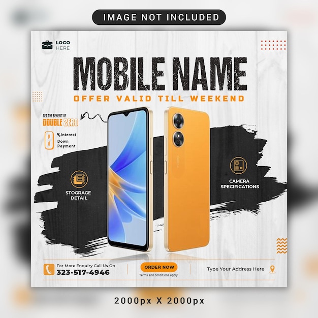 PSD psd smartphone sale social media post instagram post banner template and flyer design