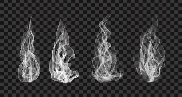 PSD smoke set on transparent background