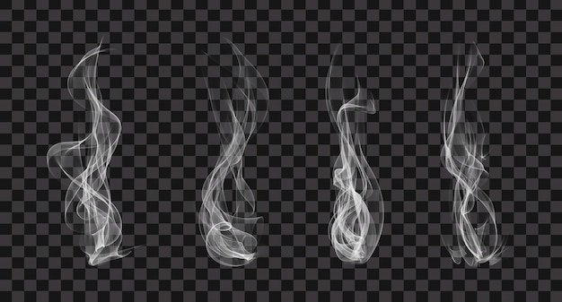 PSD smoke set on transparent background