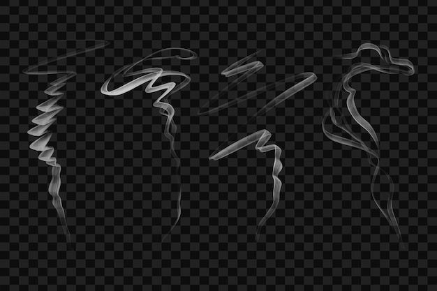 PSD smoke set on transparent background