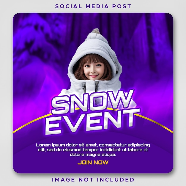 PSD snow event social media post template