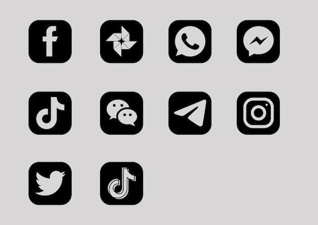 Psd social media 3d icons pack