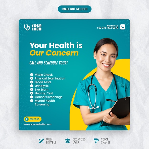 PSD social media post for a medical checkup