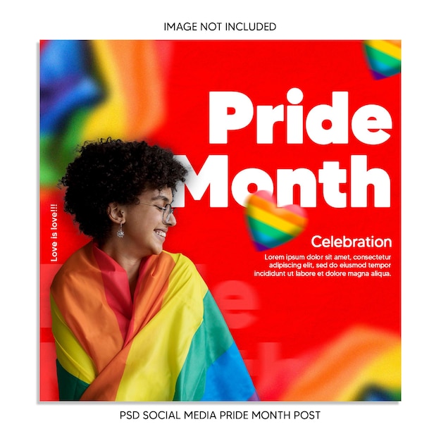 Psd social media Pride month Post