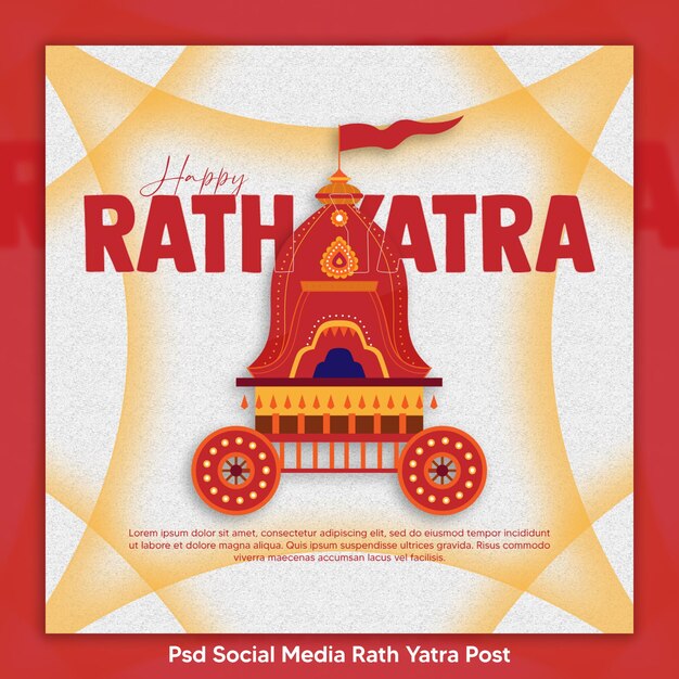 PSD psd social media rath yatra of lord jagannath on chariot background template