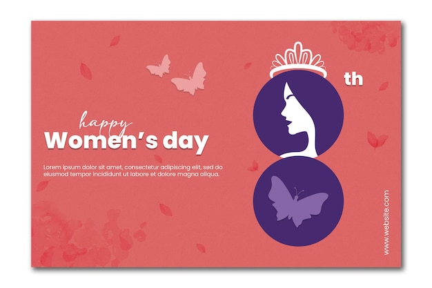 Psd social media women day banner 8th march