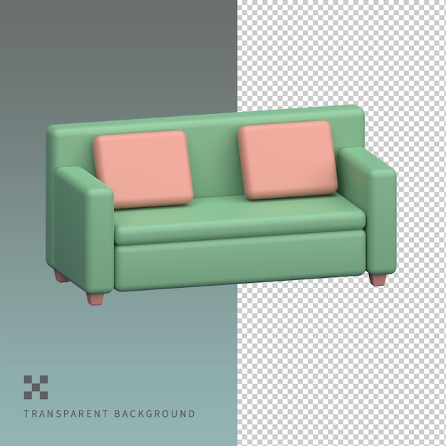 PSD Sofa Square 3D illustration