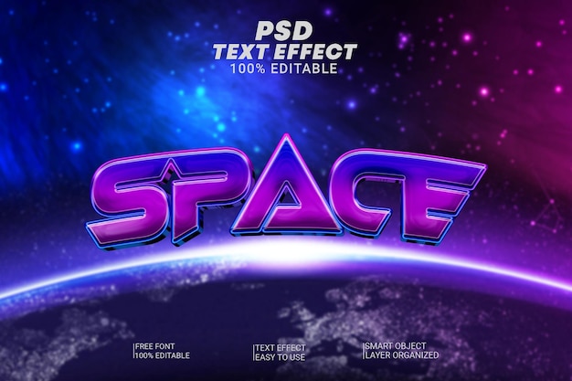 PSD Space 3d text style effect