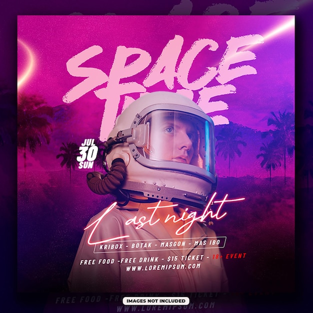 PSD psd space dj party night template premium design