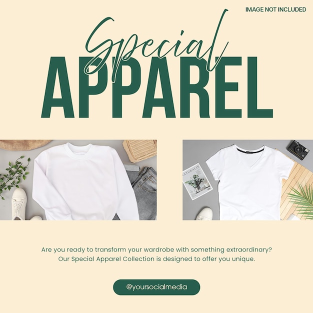 PSD Special Apparel Fashion Sale Design for Social Media and Instagram Post Template