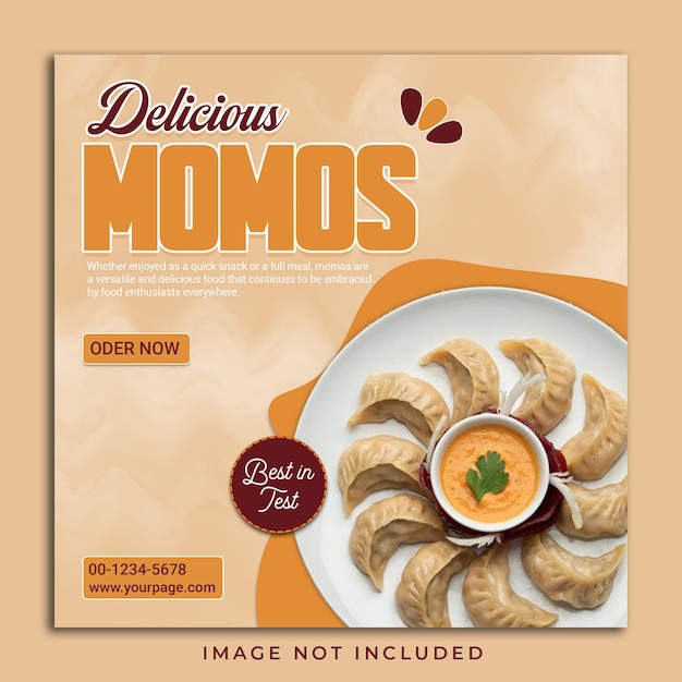 PSD special momos food social media banner instagram post template