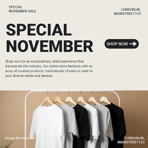 PSD psd special november sale instagram post template