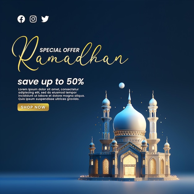 PSD special offer ramadhan sale media social post