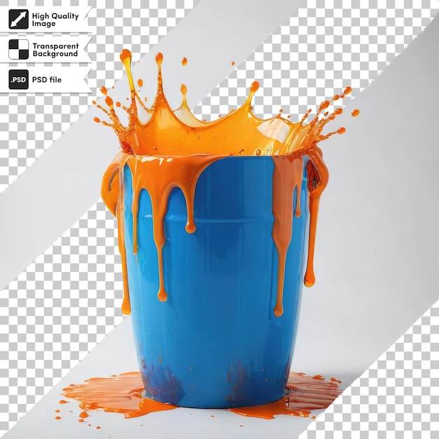 PSD psd splash ow paint on a barrel on transparent background with editable mask layer