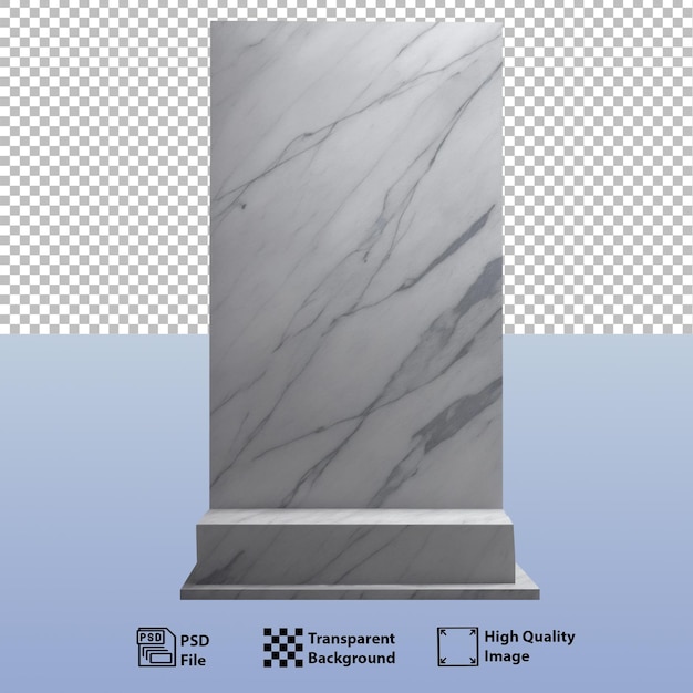 PSD square stand made of gray marble isolated on PNG background Generative AI