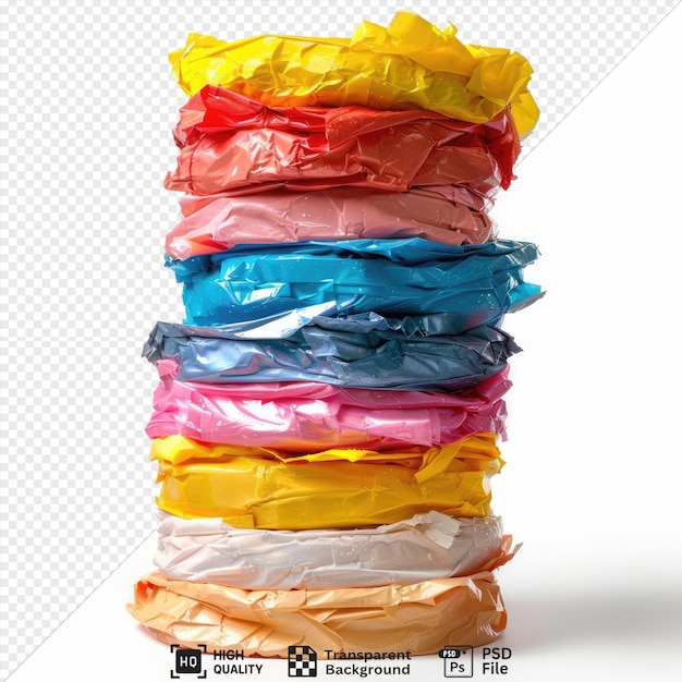 psd stack of dirty things isolated on transparent background