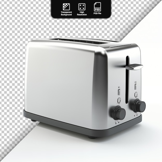 PSD psd stainless steel toaster isolated on transparent background