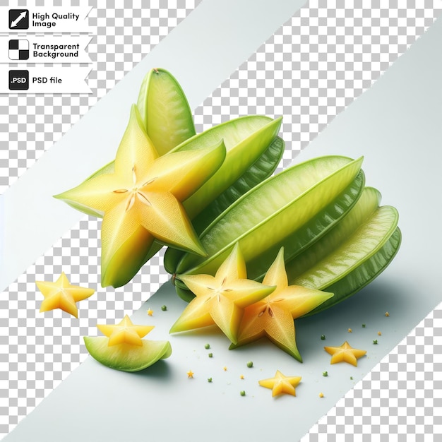 PSD starfruits on transparent background with editable mask layer