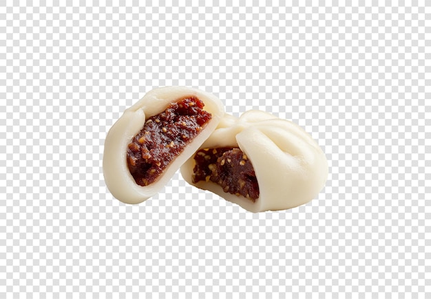 PSD steamed stuff bun isolated on transparent background