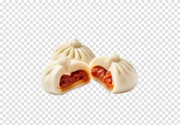 PSD steamed stuff bun isolated on transparent background