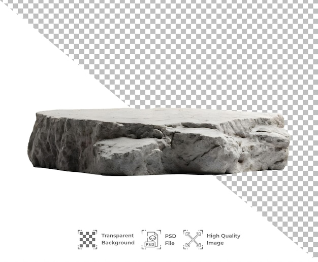 PSD Stone podium isolated on transparent background