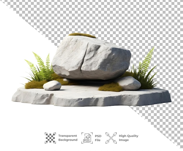 PSD Stone podium isolated on transparent background