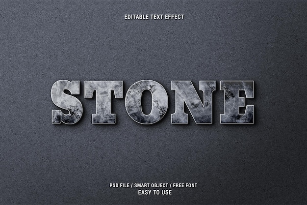 PSD stone text effect with the black background.