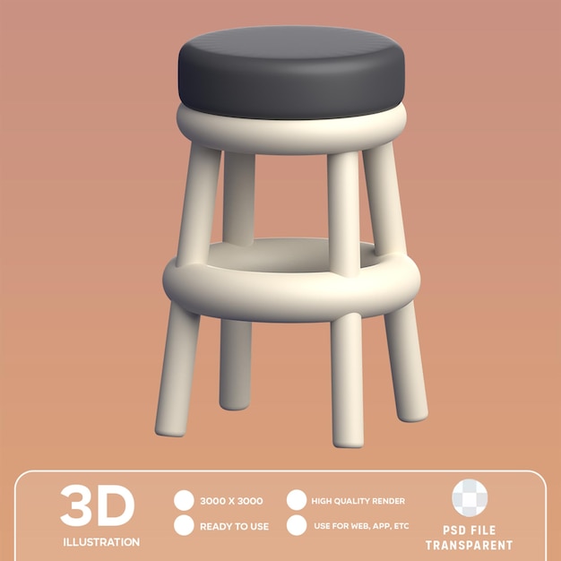 PSD Stool 3D illustration