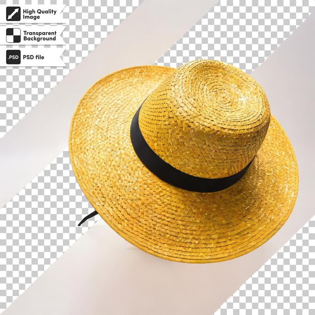 PSD psd straw hat on transparent background with editable mask layer