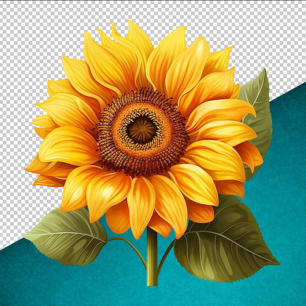 PSD sunflower on transparent background