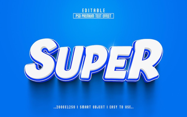 PSD Super 3d editable text effect psd with premium background