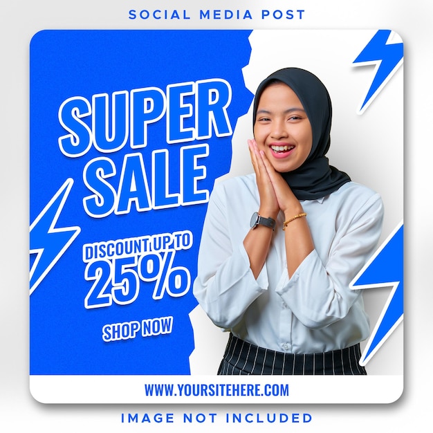 PSD super sale social media post template