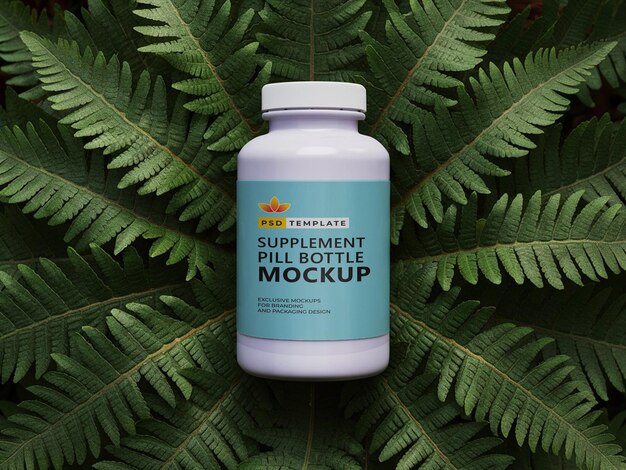 PSD psd supplement pills bottle mockup