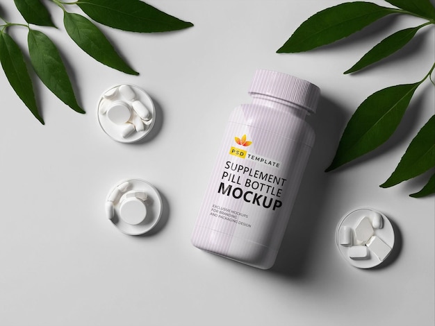 PSD Supplement pills bottle mockup